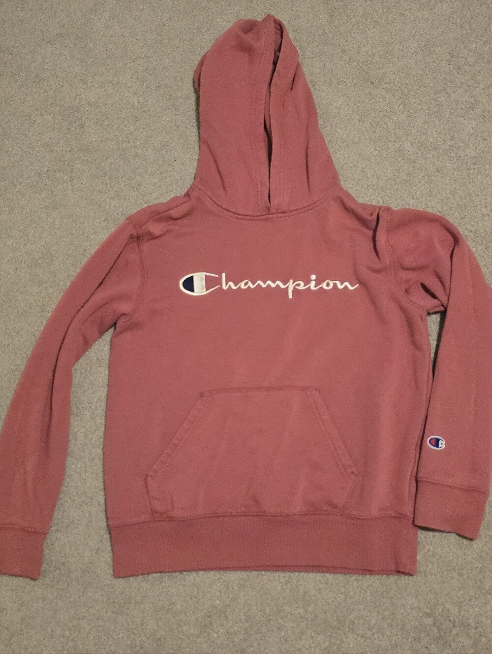 Champion Script Logo Hoodie in Rose